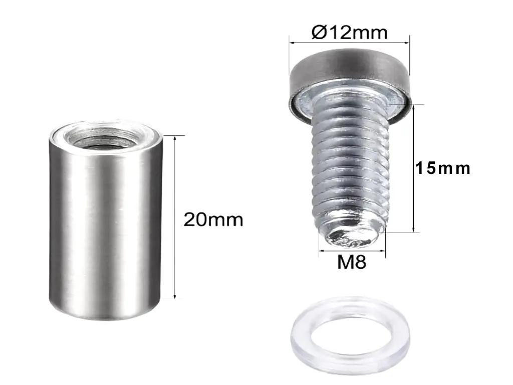 Distanţiere semnalistică, Folina, din inox, 12x20 mm