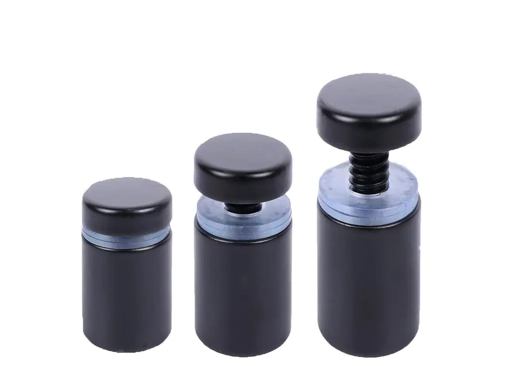 Distanţiere semnalistică negru mat, Folina, din inox, 16 x 20 mm.