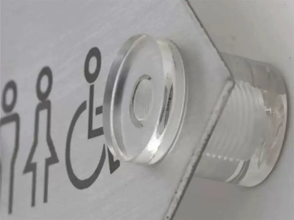 Distanțiere de semnalistică din plastic transparent 25x25mm – montare discretă și sigură