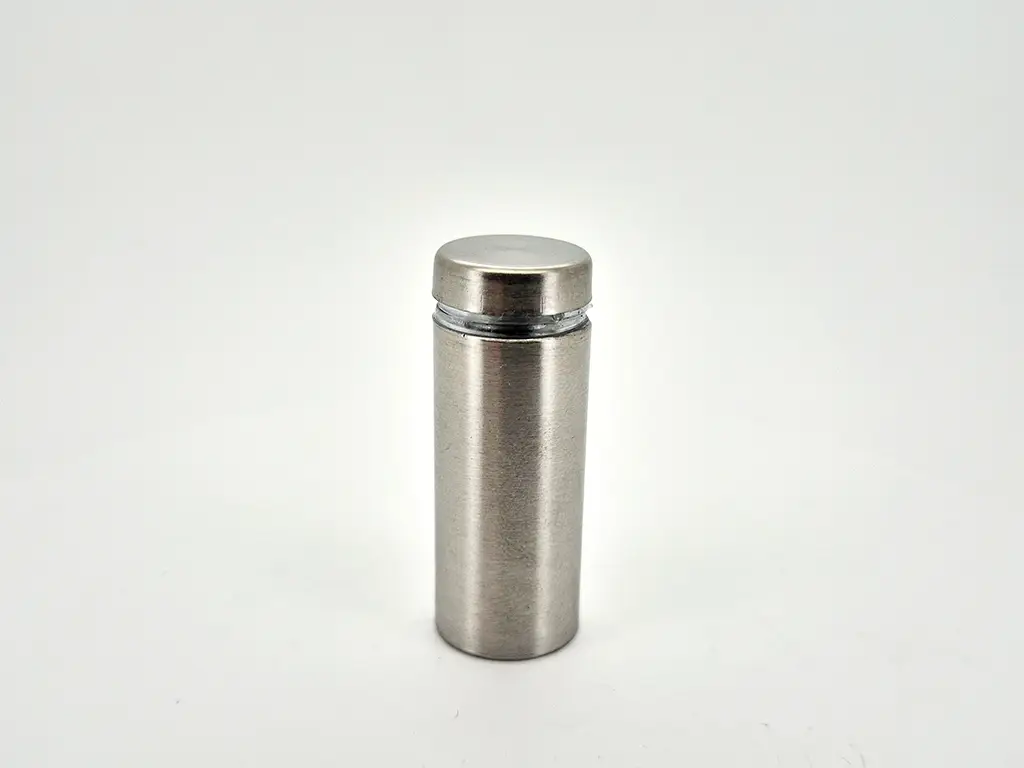 Distanţiere semnalistică din inox argintiu, 16 x 35 mm