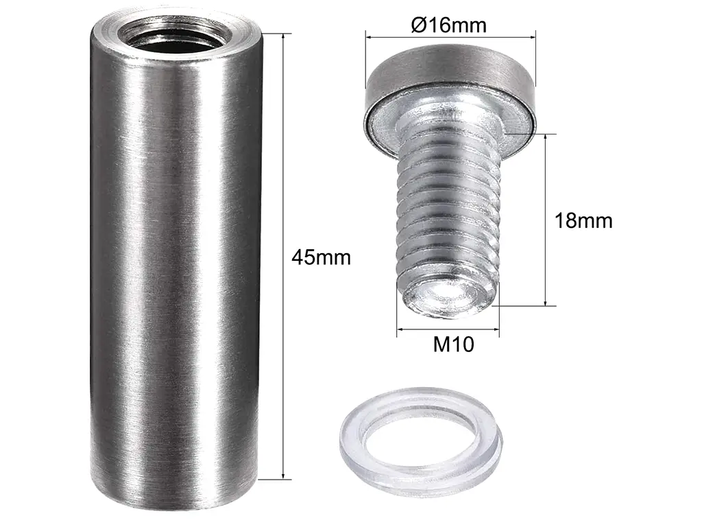 Distanţiere semnalistică, Folina, din inox, 16 x 50 mm