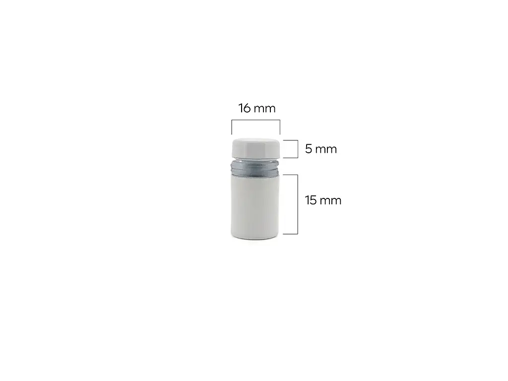 Distanţiere semnalistică albe, Folina, din inox, 16x15 mm