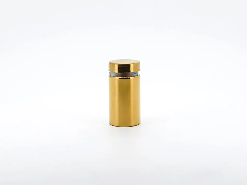 Distanțiere semnalistică din inox, aurii, Folina, 16x25 mm