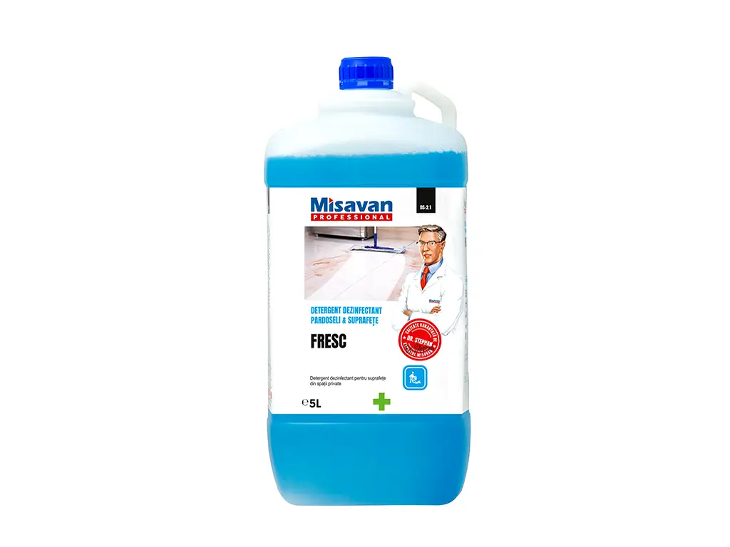 Dezinfectant detergent pardoseli Dr. Stephan Fresc  5l și lavetă microfibră pentru uz general