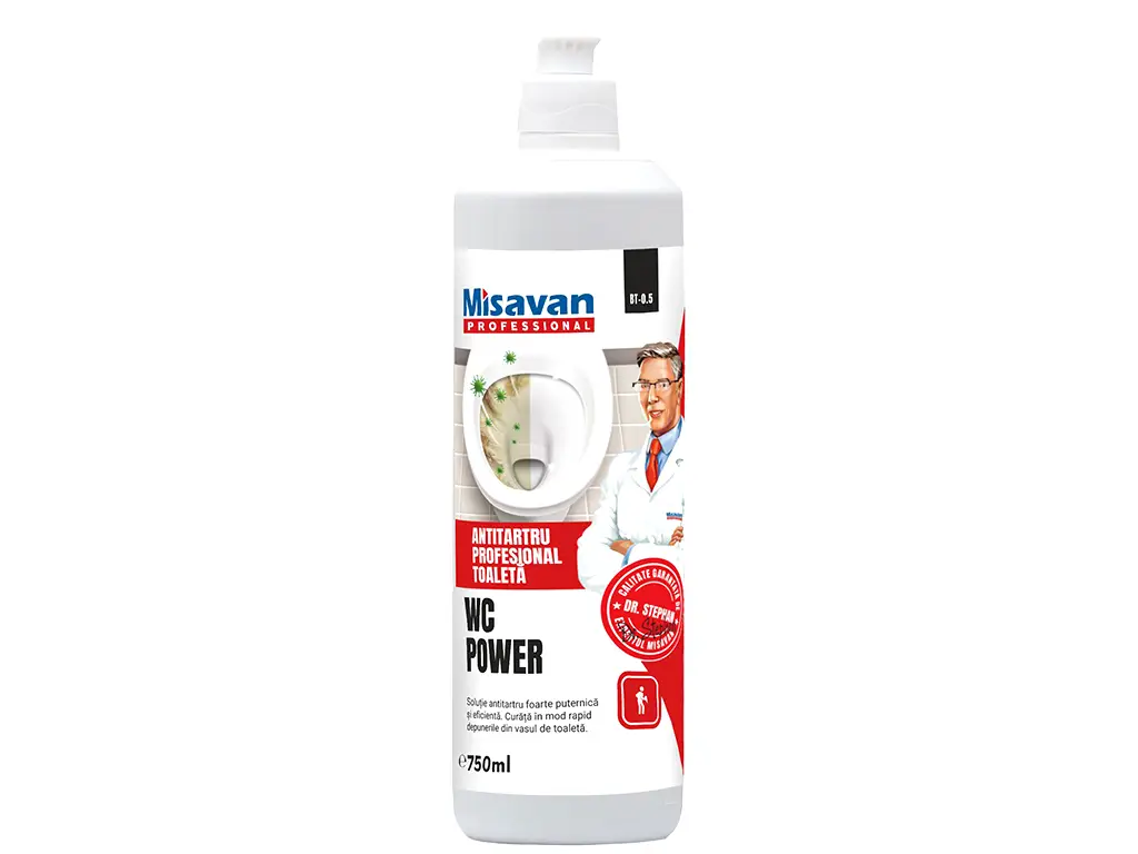 Detartrant toaletă forte, Misavan WC Power, recipient de 750ml