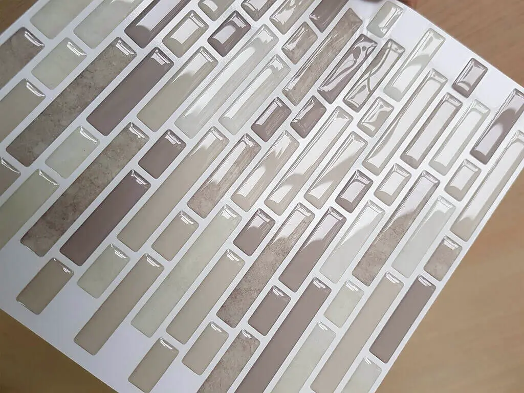 Faianţă autoadezivă 3D mozaic gri - set 10 bucăţi