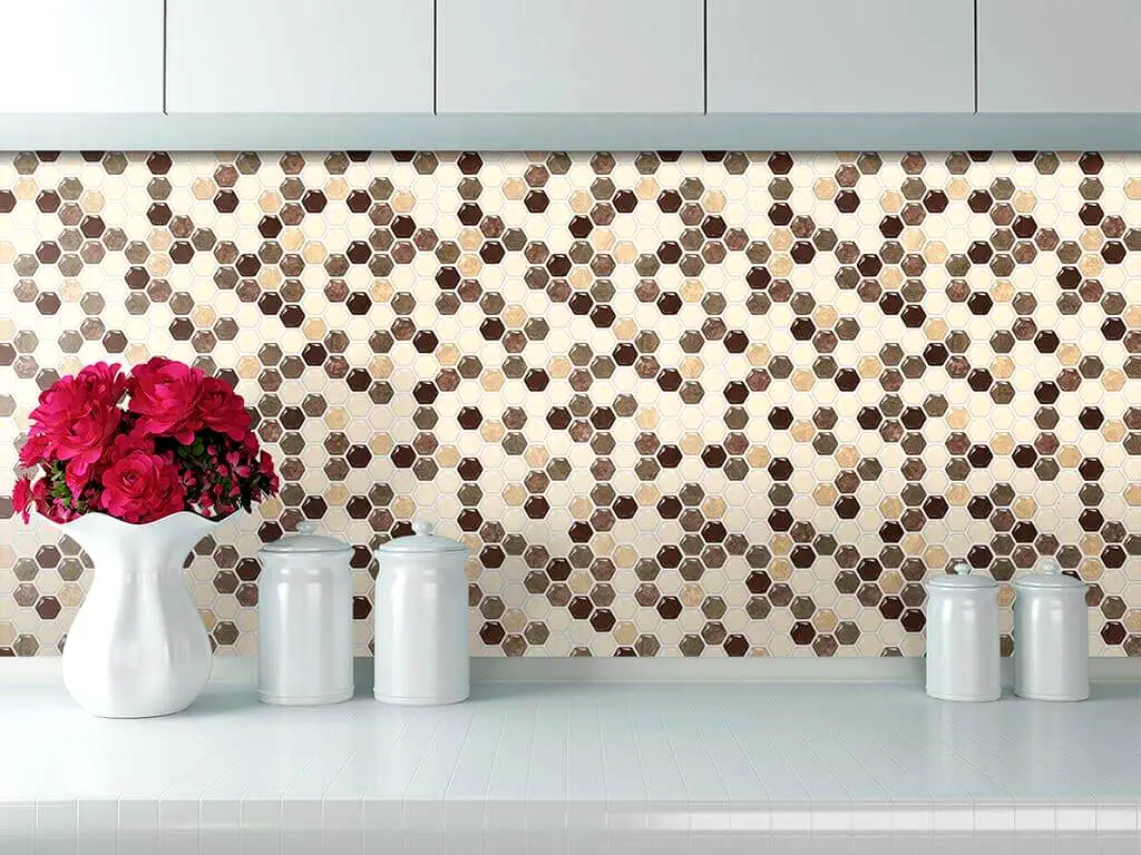 Faianţă autoadezivă 3D Smart Tiles Mabel, Folina, bej, set faianță 10 bucăţi