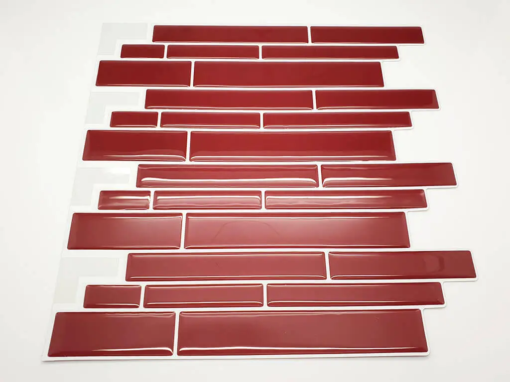 Faianţă autoadezivă 3D Smart Tiles, Folina, mozaic vişiniu - set 10 bucăţi