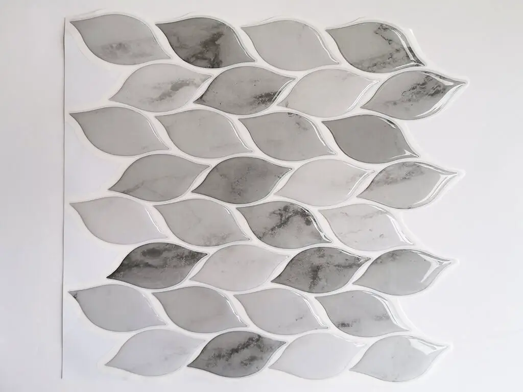 Faianţă autoadezivă 3D Smart Tiles, Folina, Leaf gri - set 10 plăci