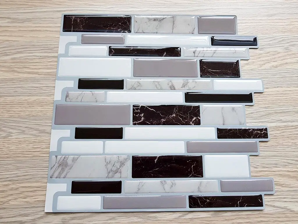 Faianţă autoadezivă 3D Smart Tiles Henan, Folina, mozaic gri, set faianță 10 bucăţi