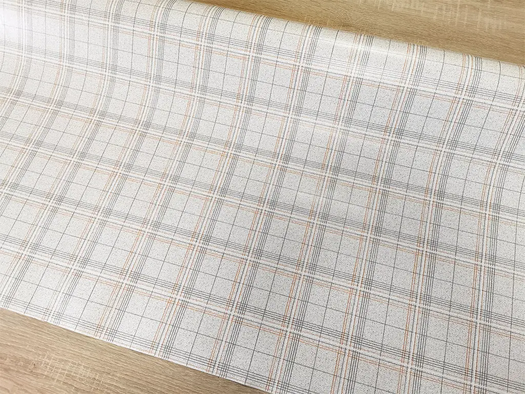 Faţă de masă impermeabilă Quadra beige, d-c-fix, bej cu linii gri, 138x130 cm