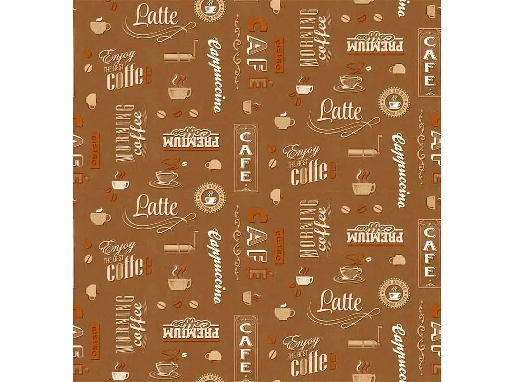 Faţă de masă impermeabilă Coffehouse latte, d-c-fix, maro deschis, 138x170 cm