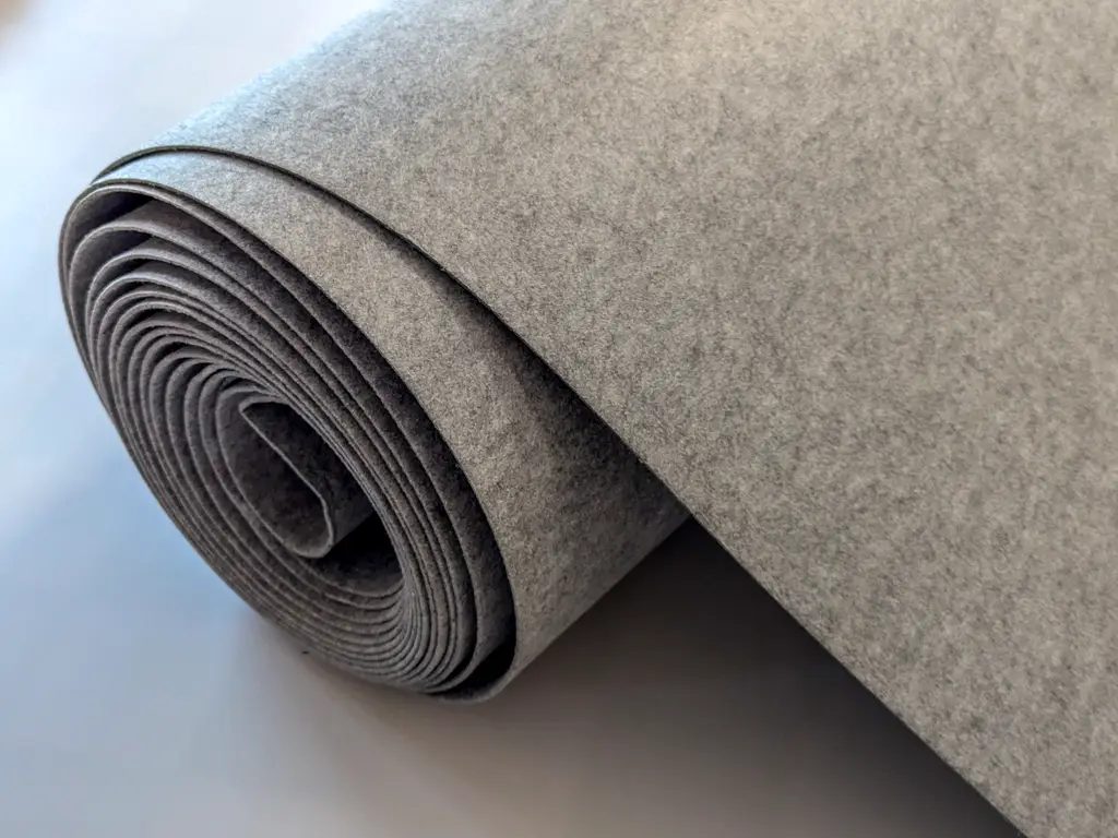 Fetru la metru, pâslă gri cu grosime de 3 mm, 100 cm lățime