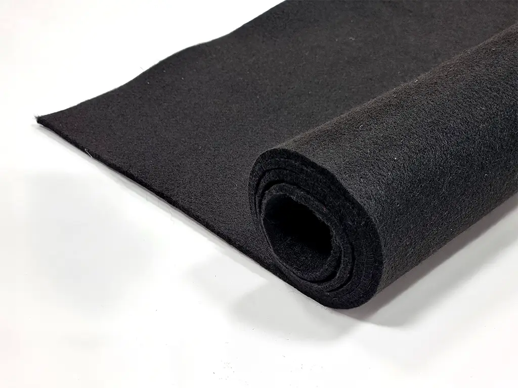 Fetru la metru, pâslă neagră cu grosime de 3 mm și lățimea de 90cm - produs 100% din materiale reciclate