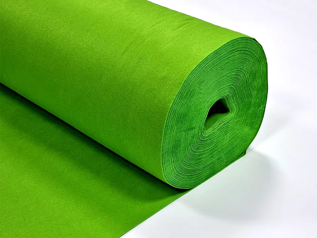 Fetru la metru, pâslă verde brotacel cu grosime de 1 mm, lățime 90cm