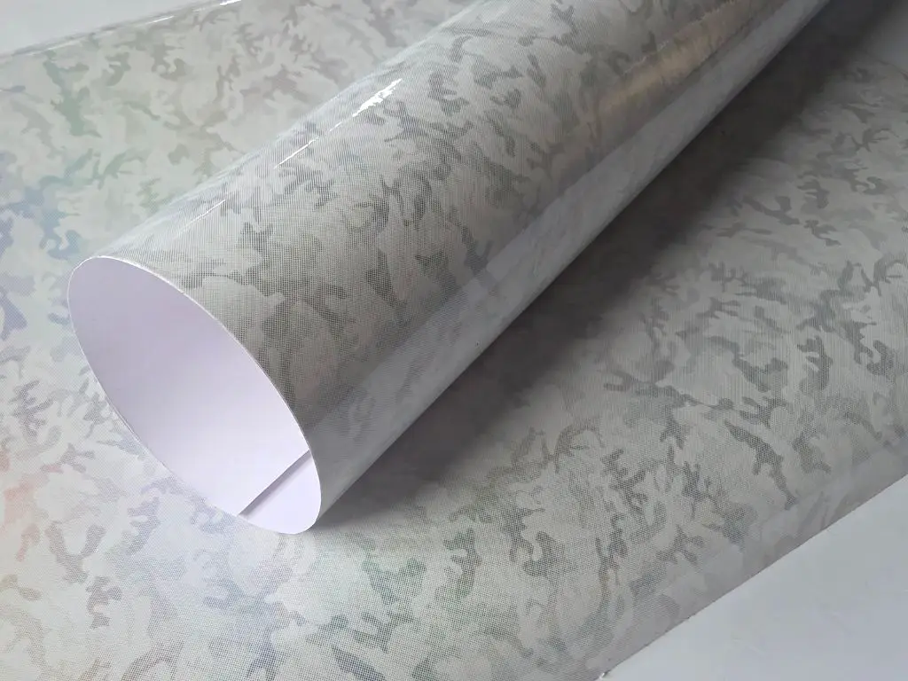 Autocolant tuning auto cameleon alb holografic, 75x200 cm
