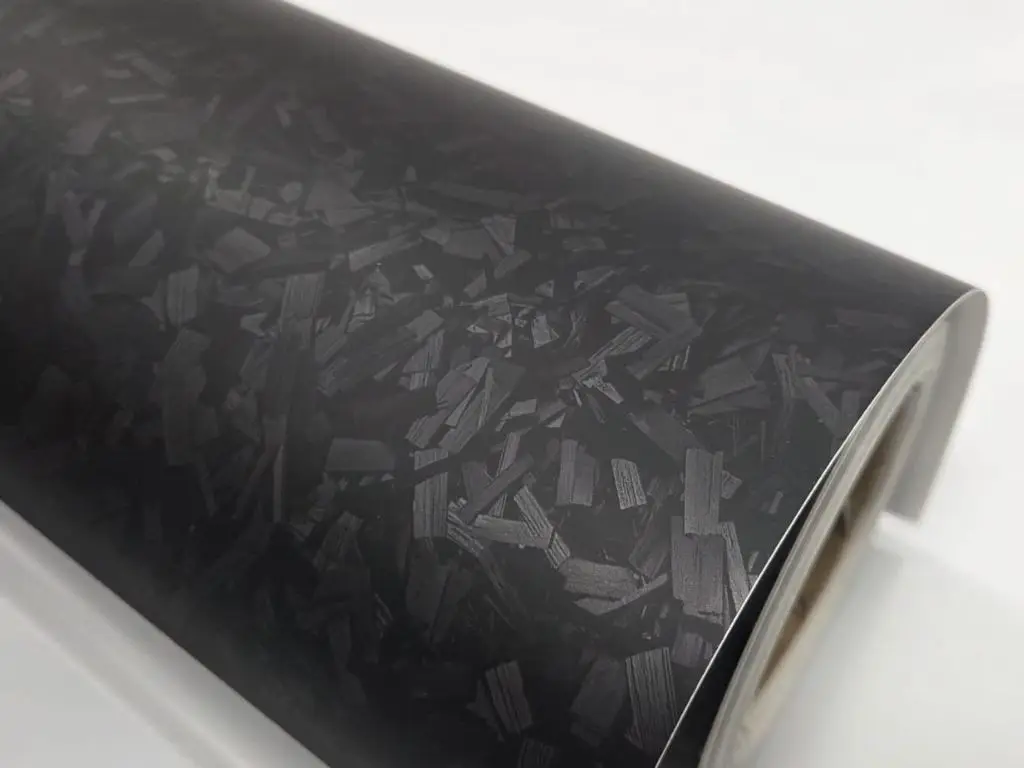 Folie auto carbon forjat negru mat, rolă 75x300 cm