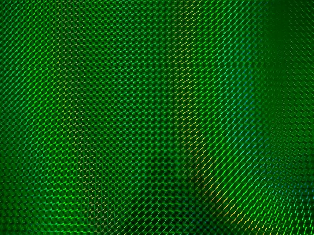 Folie hologramă, Kointec, verde, autoadezivă, model pătrate, 100 cm lăţime