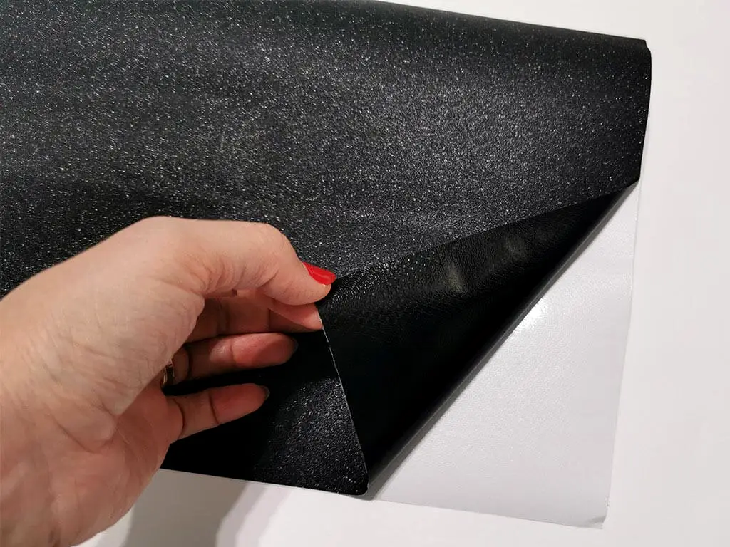 Autocolant negru cu sclipici Glitter Mat, Folina, rolă de 75x200 cm