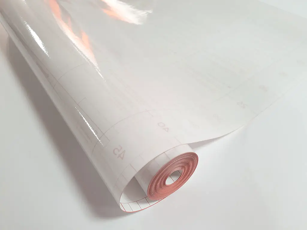 Folie autoadezivă transparentă Glasklar, aspect lucios, 50 cm lăţime