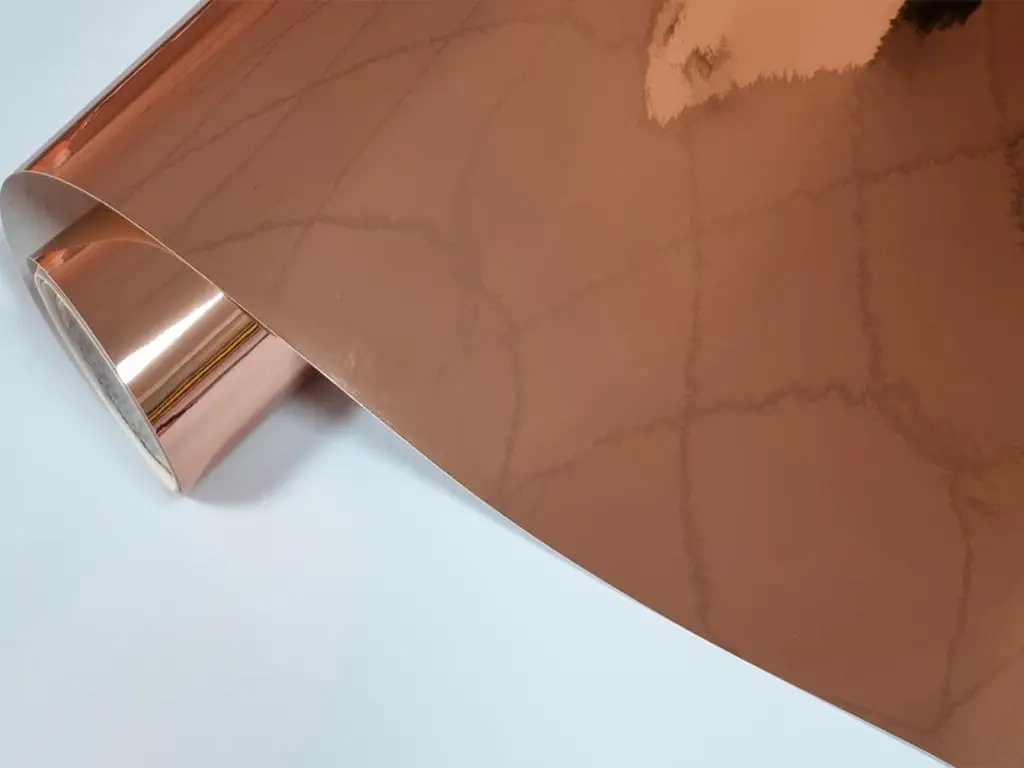 Autocolant rose gold, Aslan, cu efect metalic lucios, rolă de 62x100 cm