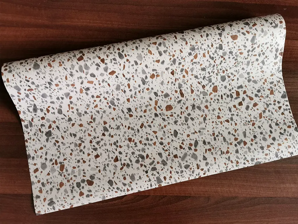 Autocolant mobilă Terrazzo, d-c-fix, gri, rolă de 67 cm x 5 metri, cu racletă şi cutter