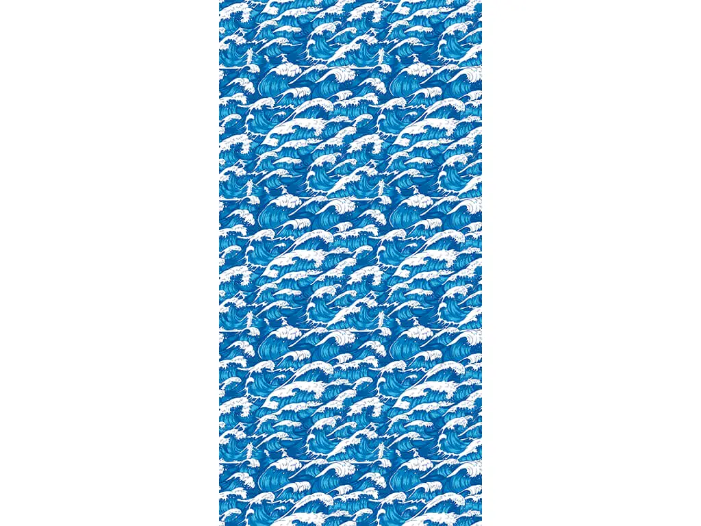 Folie cabină duş, Folina, model valuri, albastră, folie autoadezivă cu efect de sablare,100x210 cm