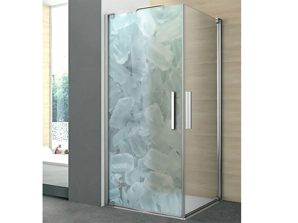 Folie cabină duş, Folina, sablare cu model Ice, autoadezivă, rolă de 100x210 cm