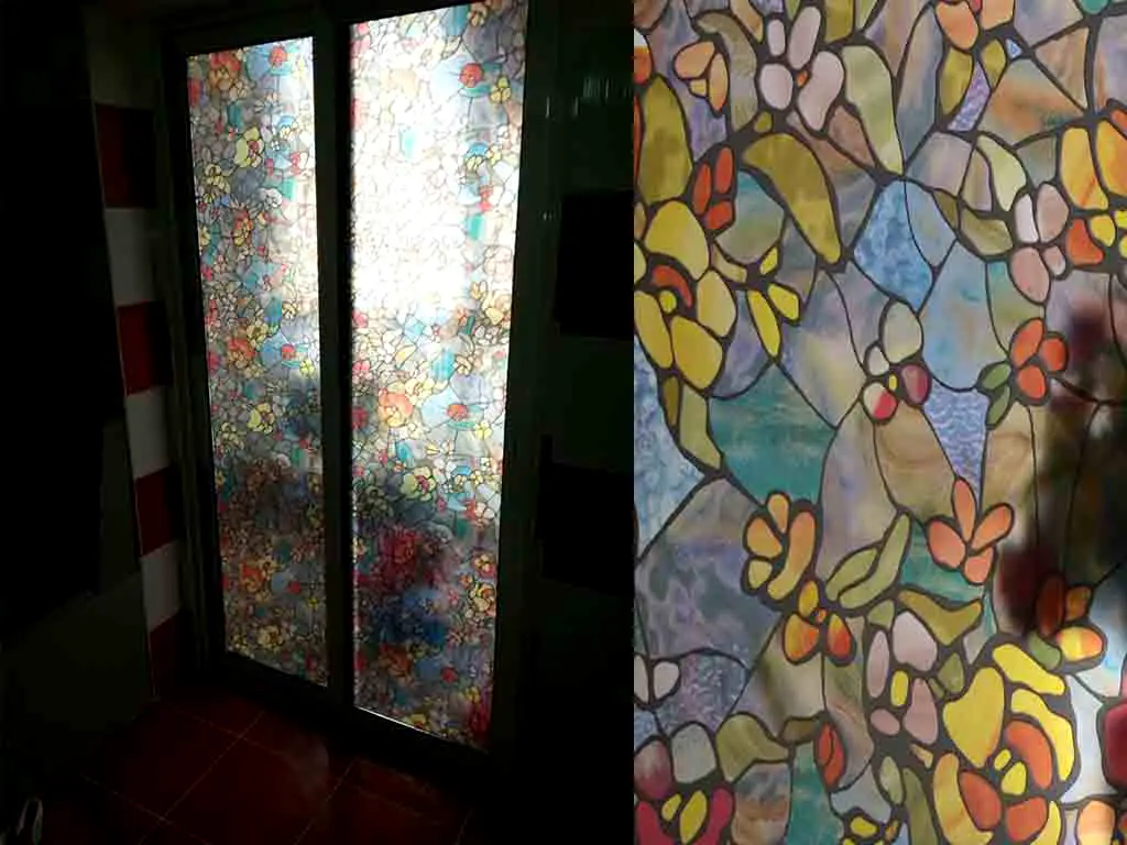 Folie geam autoadezivă Venetian Garden, d-c-fix, vitraliu, multicolor, lățime 90 cm