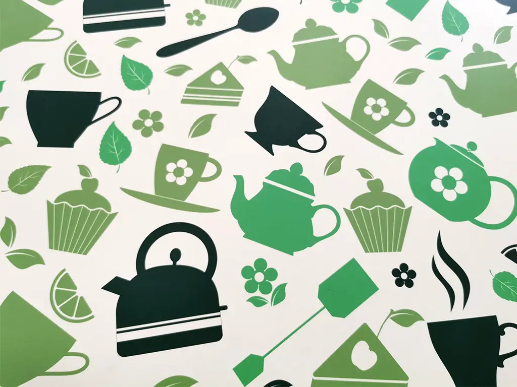 Folie protecţie sertare, model ceai verde, din PVC antiderapant cu grosime de 1,5 mm, material impermeabil, rolă de 50x155 cm