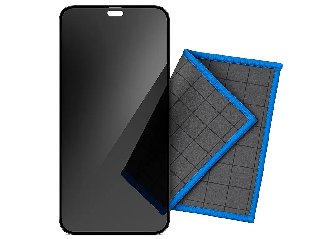 Folie din silicon premium Folina, anti-shock, privacy, mată, antiamprentă, pentru Iphone 17 Pro - set din 2 bucăți, lavetă specială pentru ecrane inclusă in set