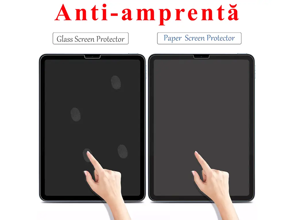 Folie de protecție cu textură de hârtie, Paper Feel, antiamprentă, reduce lumina albastră, compatibila cu Ipad 12.9 generație 2015/2017
