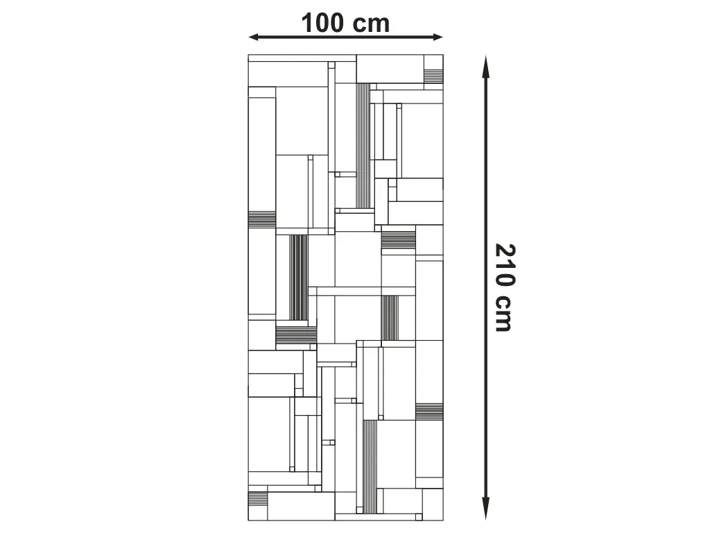 Folie geam decorativă tip vitraliu Mondrian Monocrom 100x210 cm – model geometric modern