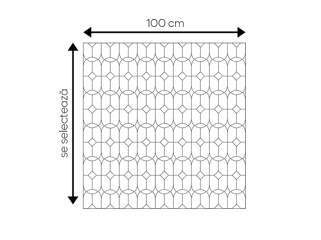 Folie geam autoadezivă, Folina, sablare cu model eclectic monocromatic, 100 cm lățime