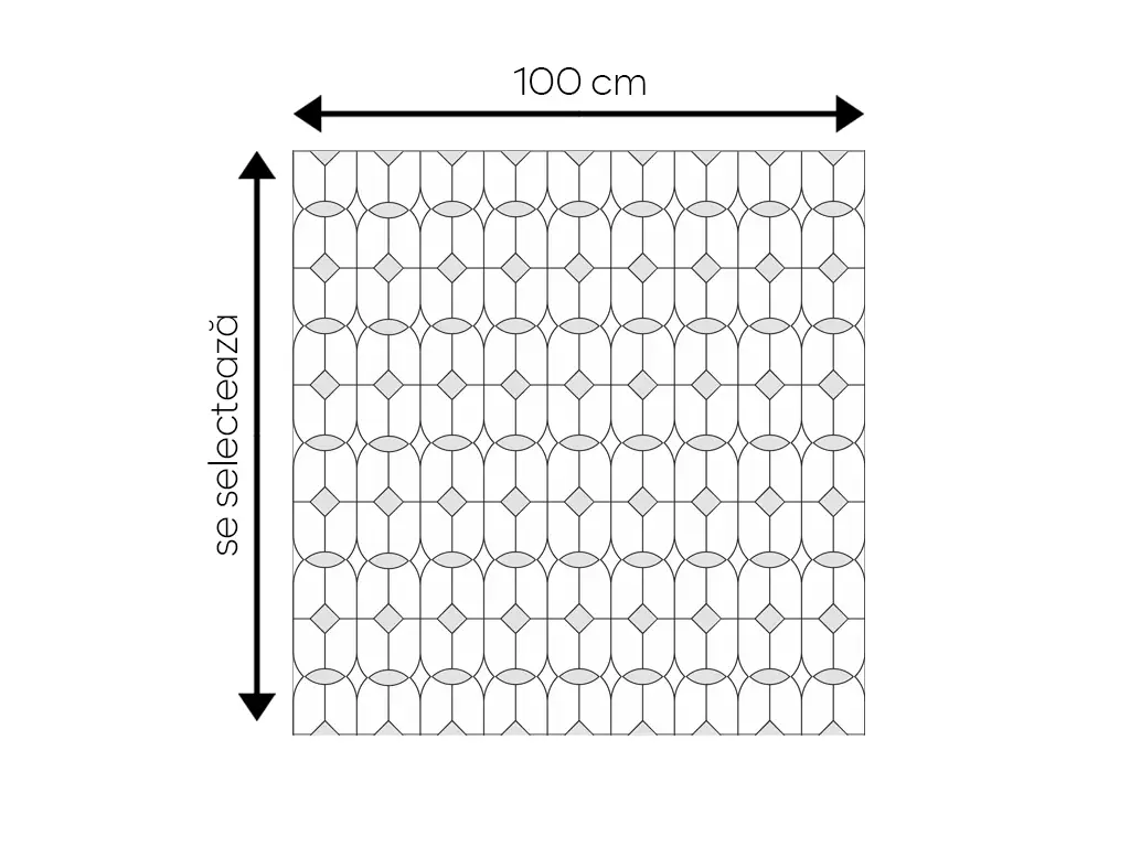 Folie geam autoadezivă, Folina, sablare cu model eclectic, 100 cm lățime