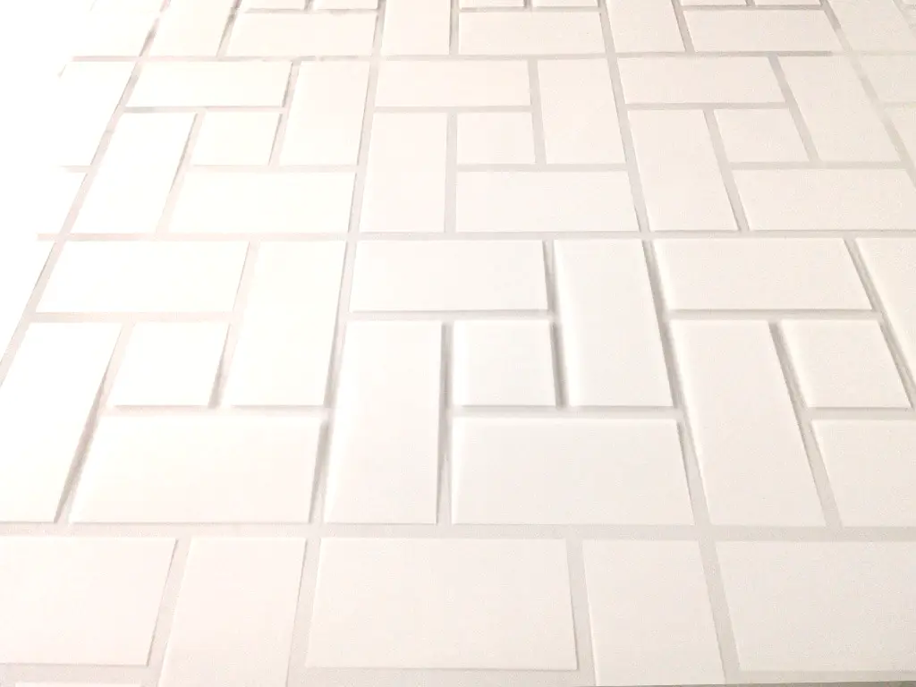 Folie geam autoadezivă, Folina, transparenta cu model geometric alb, 120 cm