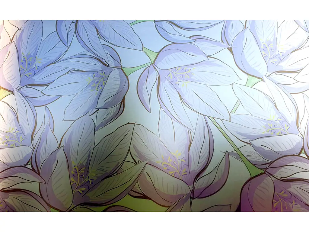 Folie geam autoadezivă Scarlett, Folina, model floral mov, 100 cm lăţime