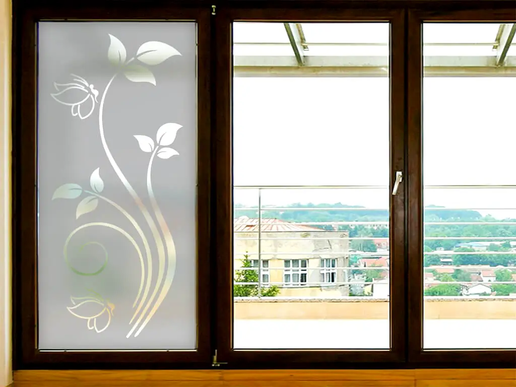 Folie sablare Vesper, Folina, model floral, pentru uşi din sticlă, rolă de 100x210 cm
