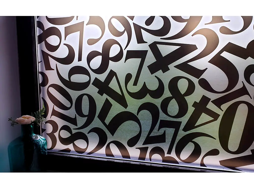 Folie geam autoadezivă Zanuso, Folina, model cifre negre, 100 cm lăţime