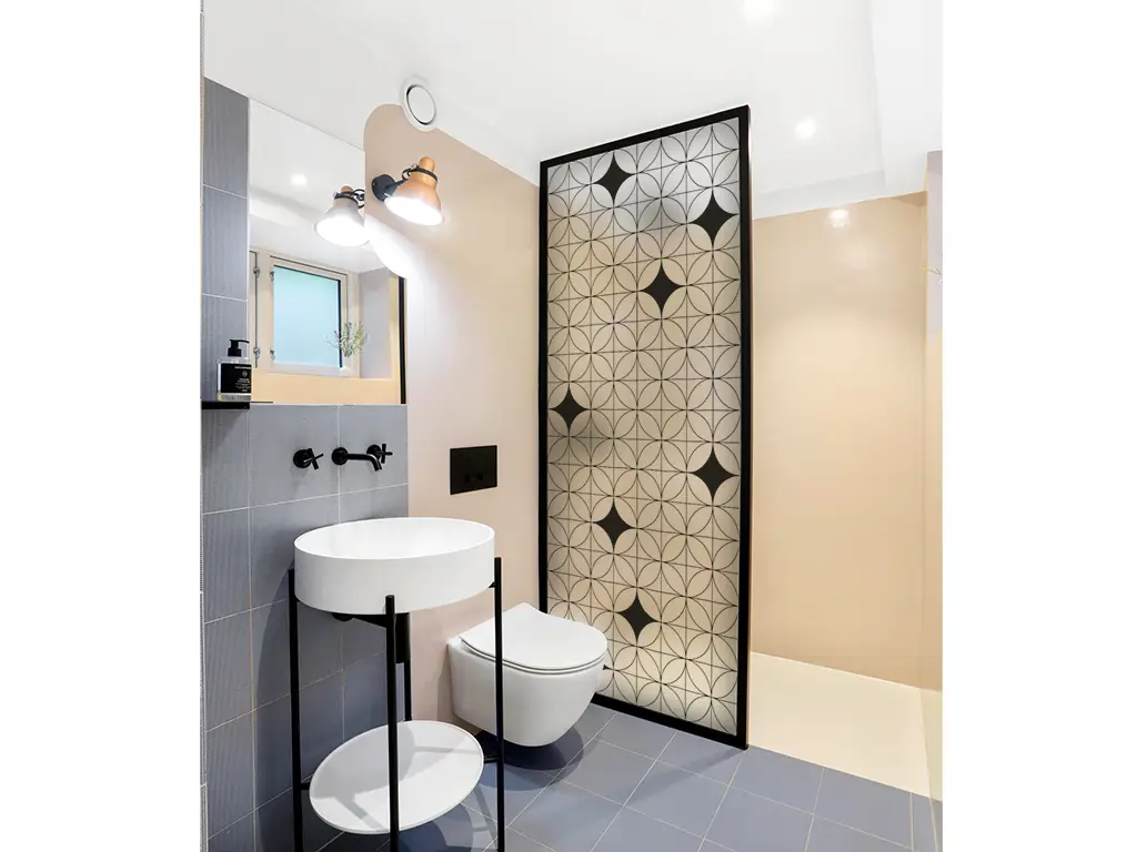Folie geam cabină duș, Folina, sablare cu model eclectic, rolă de 100x210 cm