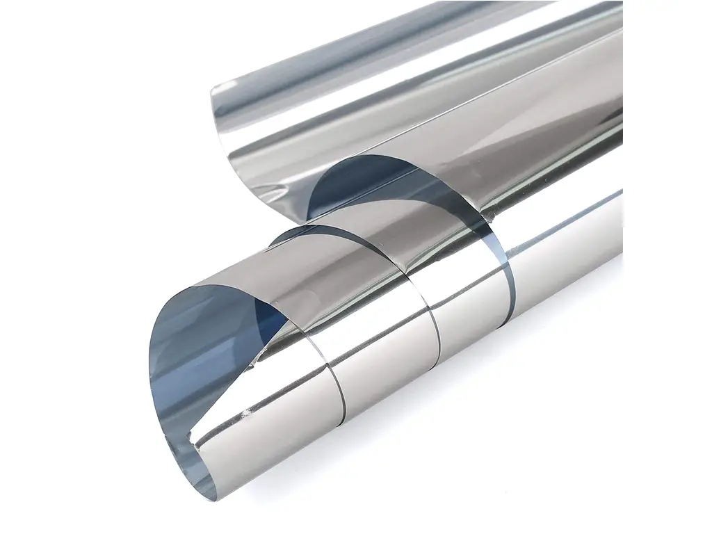 Folie protecție solară 75%, Reflectiv SOL101, argintiu metalizat deschis, cu aplicare la interior, rolă de 60x200 cm