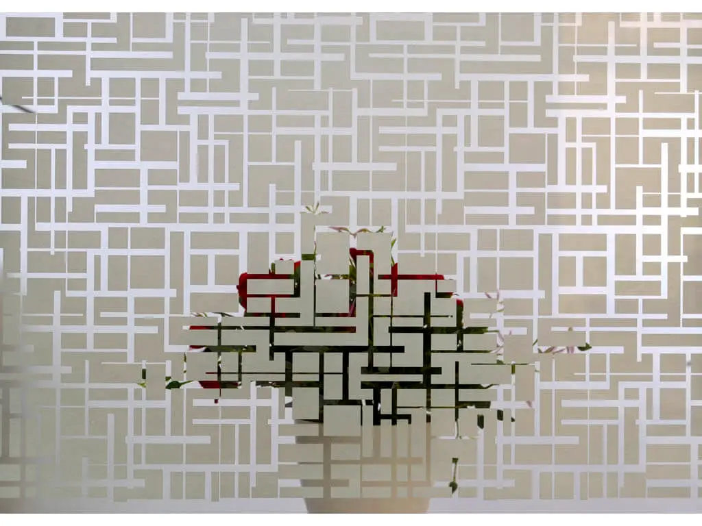 Folie geam autoadezivă Decorum, Folina, geometric, alb, rola de 152x260 cm 