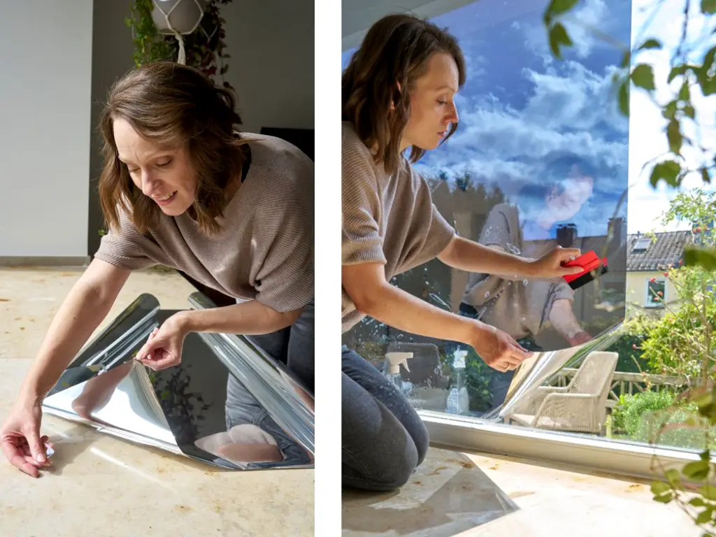 Folie protecție solară 75%, Reflectiv SOL101, argintiu metalizat deschis, cu aplicare la interior, rolă de 90x120 cm