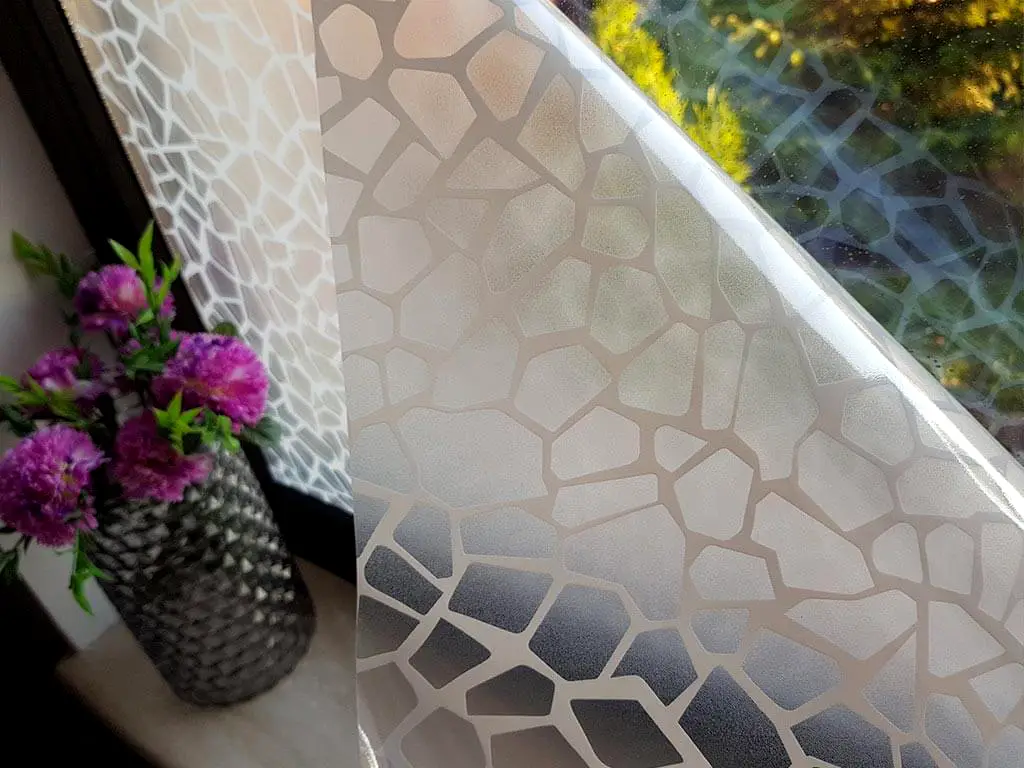 Folie geam autoadezivă mozaic alb Terra
