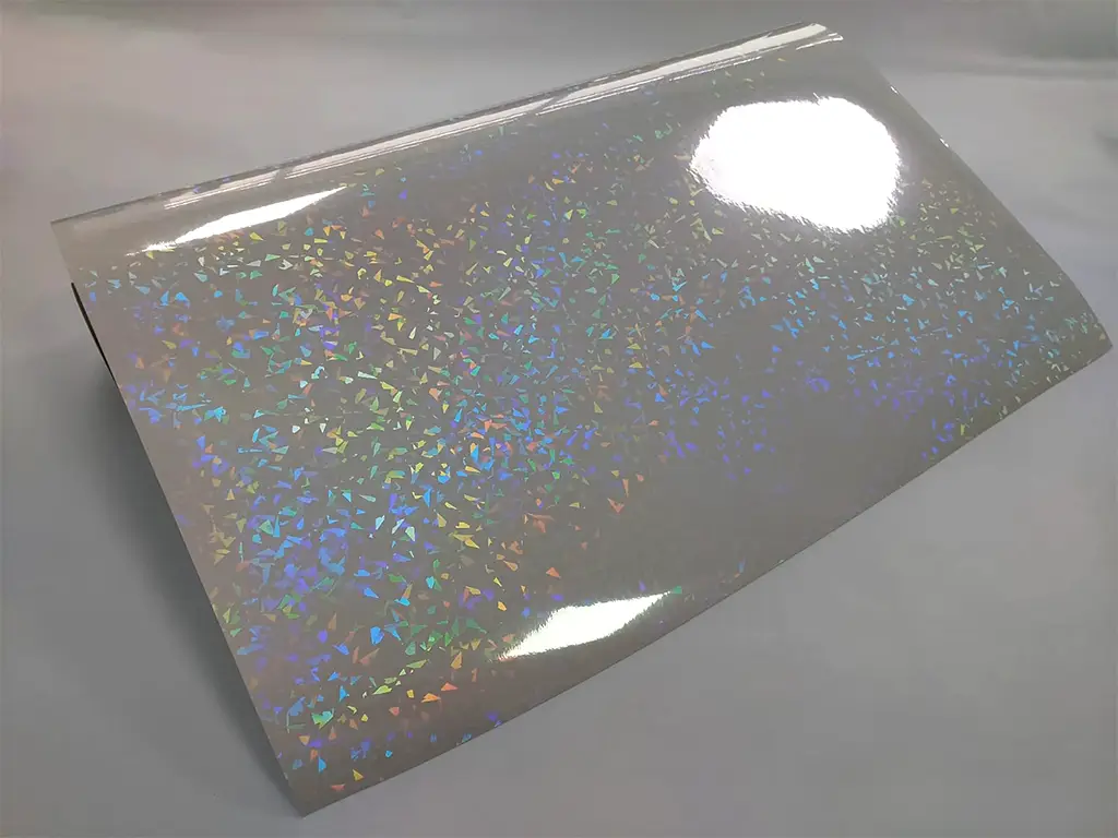 Folie de laminare holografică, model geam spart, la rolă cu lățimea de 60cm