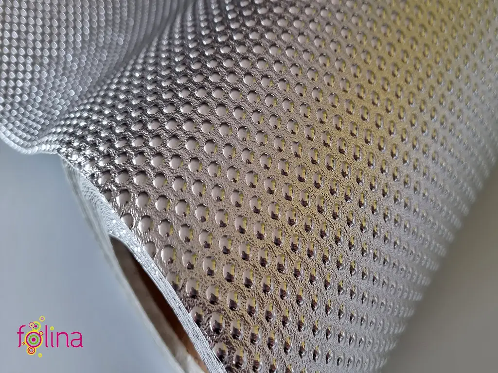 Folie protecţie sertar cu aspect metalic argintiu, fără adeziv, material impermeabil, rolă de 45 cm x 10 metri