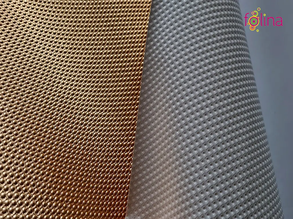 Folie protecţie sertar cu aspect metalic auriu, fără adeziv, material impermeabil, rolă de 45cm x 10 metri