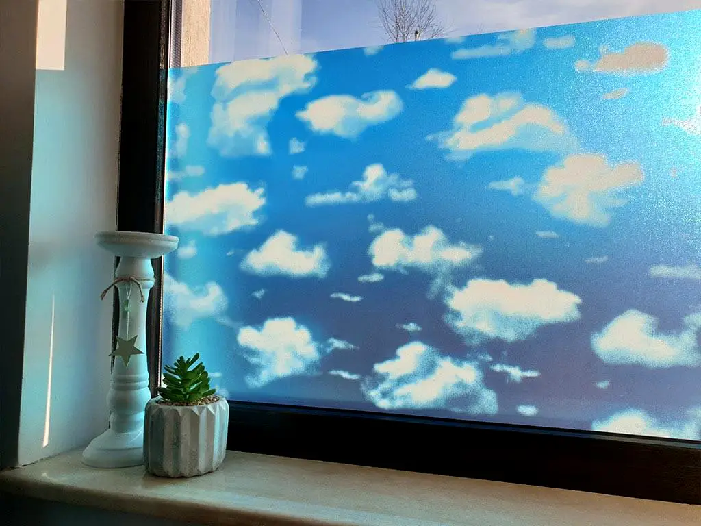 Folie geam autoadezivă Cer, Folina, albastră, 90 cm lăţime