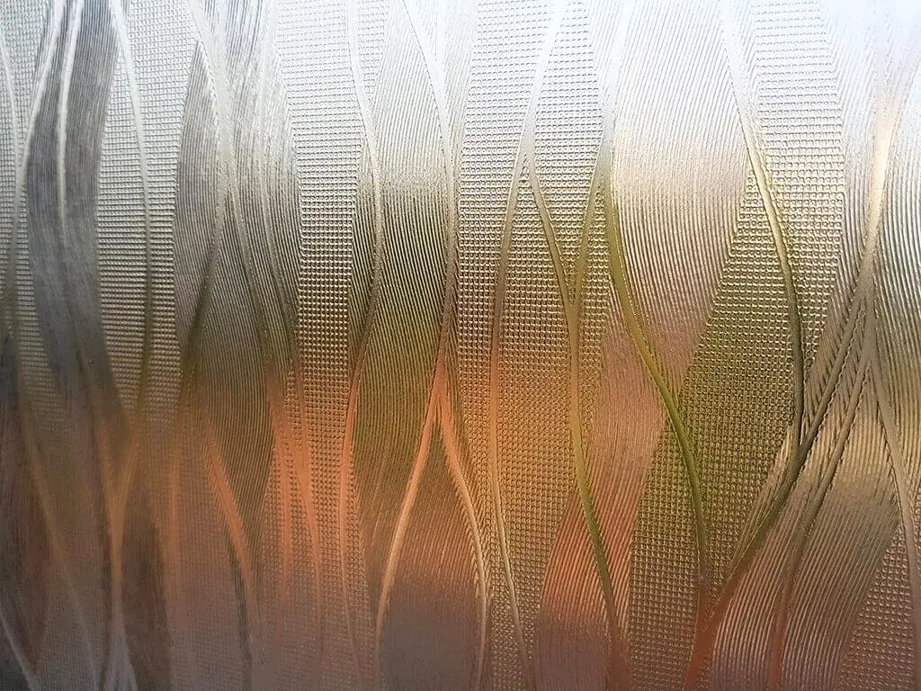 Folie geam electrostatică Waves, Magicfix, imprimeu geometric embosat, lățime 100 cm