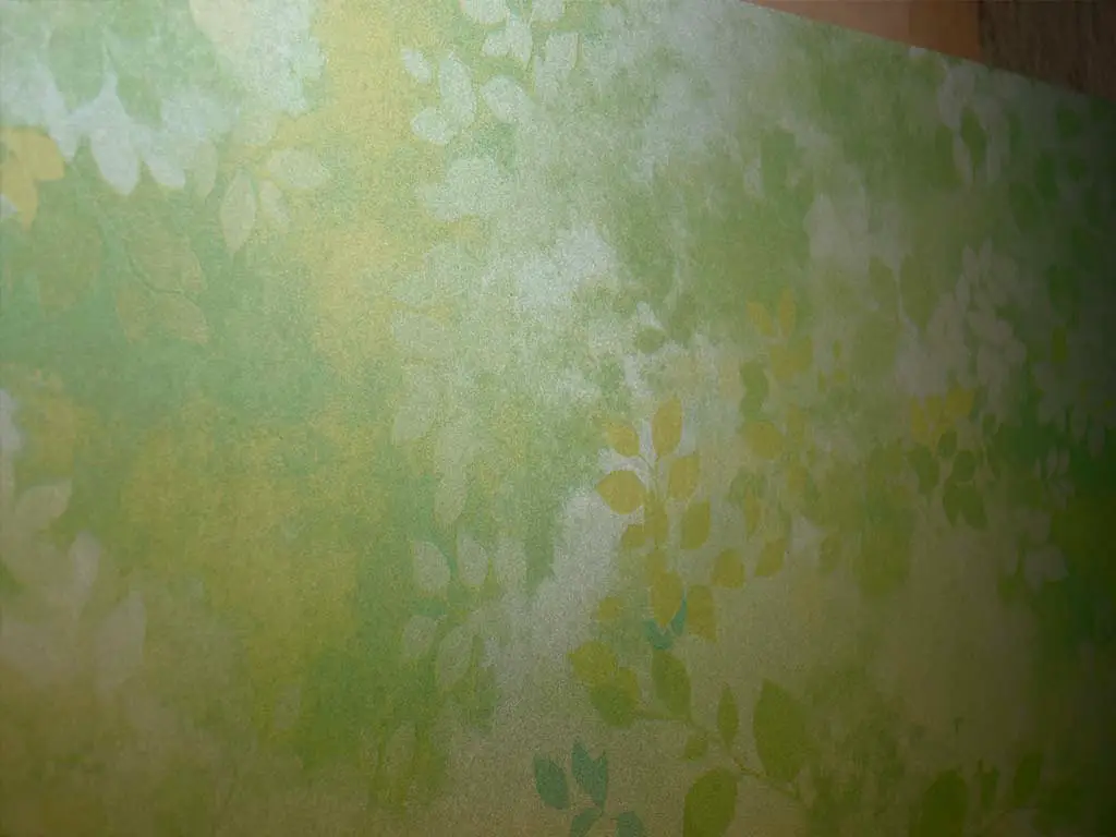 Folie geam autoadezivă, Folina Summer, sablare verde cu imprimeu frunze, rolă de 90x300cm, racletă pentru aplicare inclusă